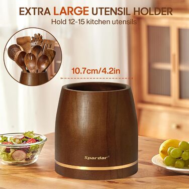 Набір дерев'яних лопаток для приготування їжі Spardar (7 шт.) - лопатки, шумовки, сита, ложки для салату