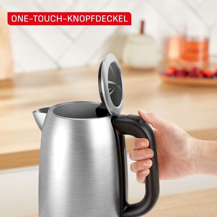 Електричний чайник Tefal KI1R0DE0 зі сталі, 1.7 л, 2200 Вт, з автоматичним вимкненням та фільтром від накипу