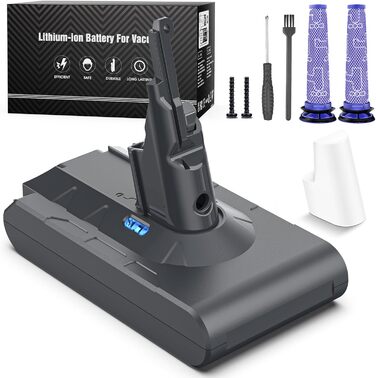 Акумулятор Keenstone 6500mAh для Dyson SV10 V8 Absolute Animal Motorhead Fluffy Slim Fluffy Total Clean Extra (з 2 фільтрами)