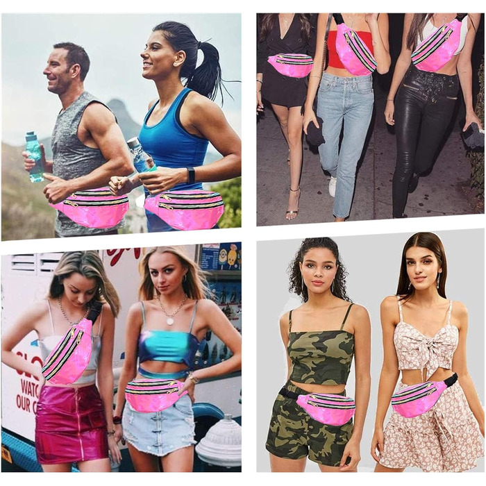 Стильна поясна сумка-фенні-пак AYNKH з трьома відділеннями, водонепроникна, унісекс (ясний рожевий)