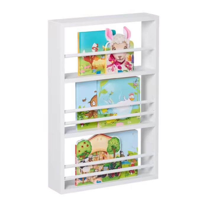Relaxdays Children's Bookshelf with 3 Shelves