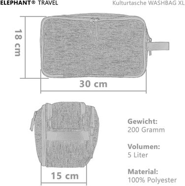 Туалетна сумка-органайзер для подорожей Elephant: велика, для жінок та чоловіків, червона, бордово-коричнева
