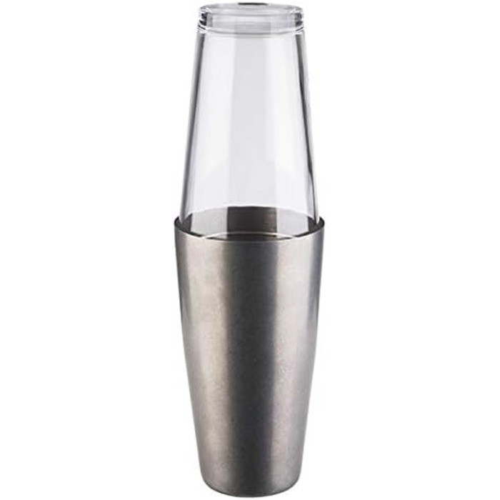 Boston Bar Set, 700 ml, Boston Cocktail Shaker, Bar Measure, Muddler, Bar Strainer, Food-Grade, Bar Set including Gift Box, (Antique Stainless Steel)
