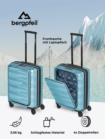 Чемодан середнього розміру з жорстким корпусом | Розкладний валіза-тележка 45 x 27 x 66 см з високоякісного поліпропілену | Унісекс, вага 3,7 кг | Подвійні колеса & TSA-замок (Travel) | Відділення для ноутбука (55 см)