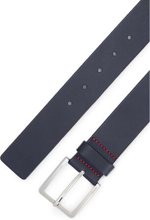 Чоловічий шкіряний ремінь HUGO Gionios з текстурою та металевими деталями (115, Navy410)