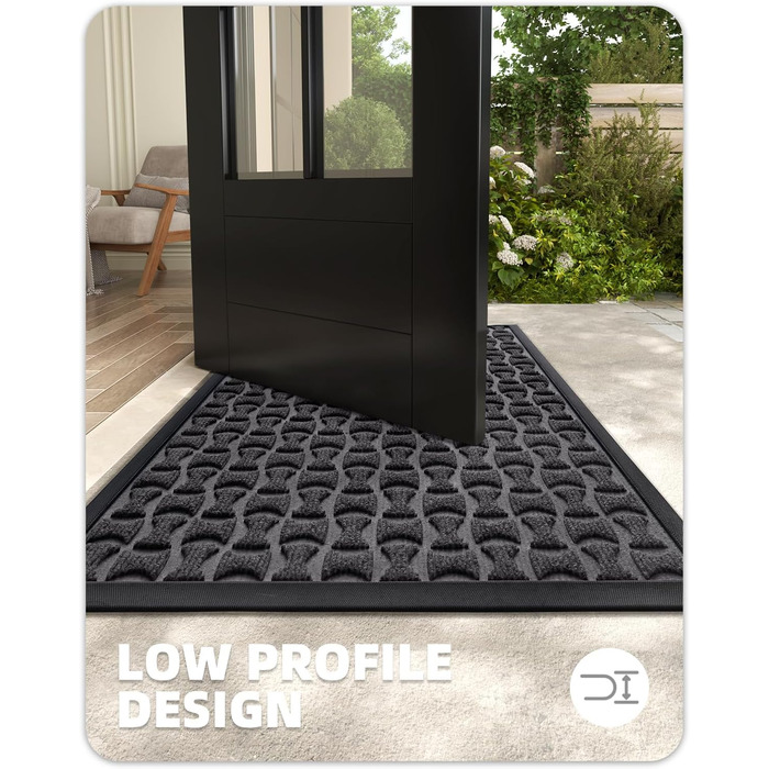 Нековзна килимок для дому та вулиці 61x92 см (сірий), для входу, коридору, зовнішнього простору, легко миється