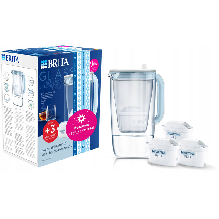 Фільтральний глечик Brita Glass 2,5 л, синій