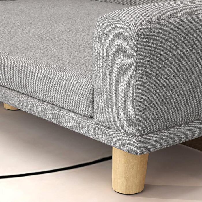 Софа для собак PawHut - зручне ліжко для великих собак з підлокітником, дерев'яними ніжками та знімним, пральним покриттям. Підходить для котів та собак вагою до 30 кг. Розміри: 98 x 67 x 25 см, колір: зелений (сірий).