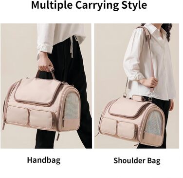 Транспортна переноска для котів та собак FUKUMARU, рожева, велика (до 22 кг)