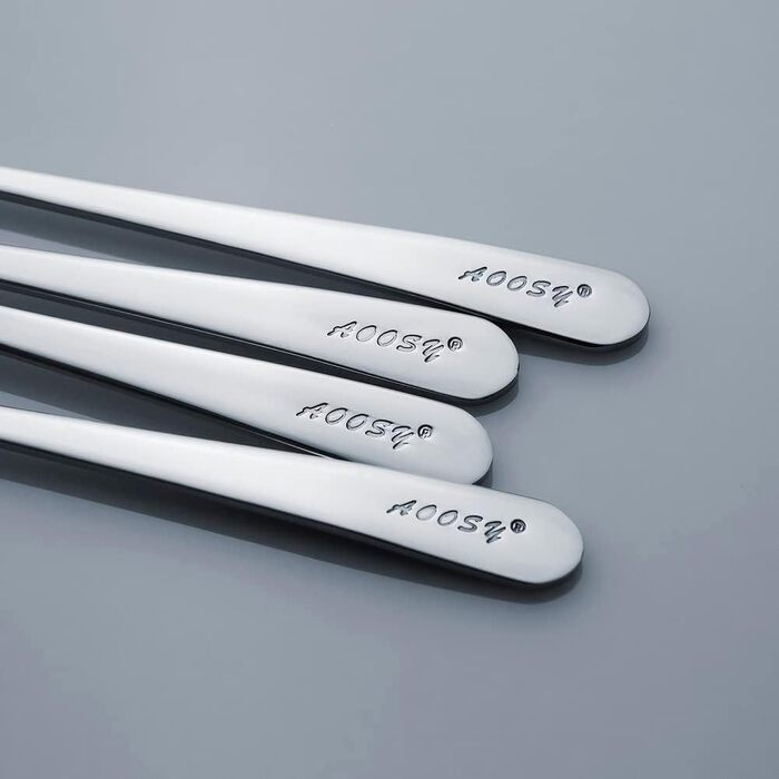 Набір ложок для лате AOOSY 8 шт. з нержавіючої сталі, 22.7 см, довга ручка, для кави, коктейлів, десертів та морозива