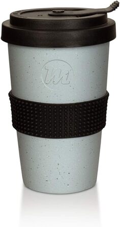 Mahlwerck Coffee-to-go Cup, Porcelain Coffee-to-go Cup with Leak-Proof Lid, Concrete Design, Grey, 400ml, 1 Piece (1-Pack), Concrete