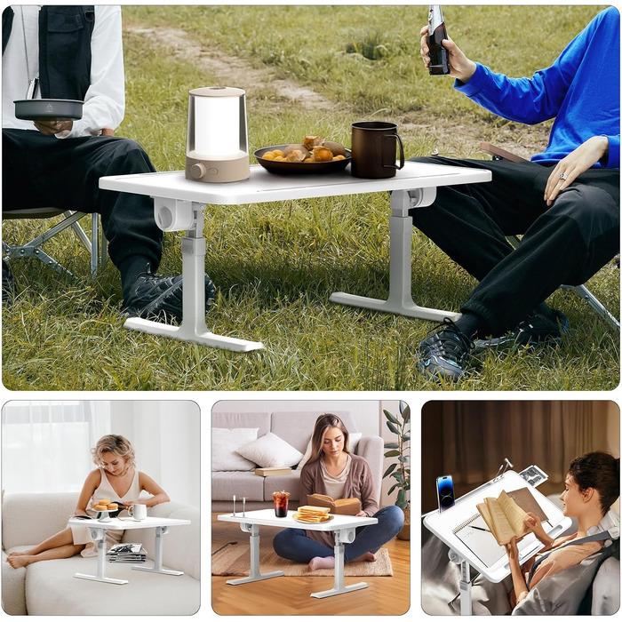 Стіл для ноутбука в ліжко Huracan, регульований, портативний, 60x40 см, чорний