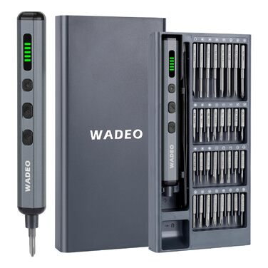 Набір викруток WADEO Mini Elektro 82 в 1: Магнітний прецизійний набір для ремонту iPhone, телефонів, ноутбуків, окулярів, годинників. З LED підсвіткою та регулюванням моменту
