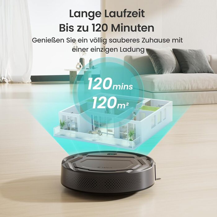 Робот-пилосос LEFANT M210P: потужність 2200Pa, Wi-Fi, Bluetooth, керування через додаток, 6 режимів, автоматична зарядка, ідеальний для шерсті тварин та твердих підлог