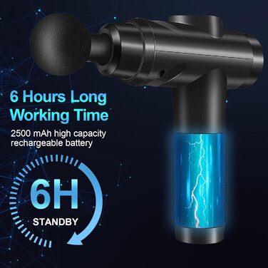 Muscle Percussion Massage Gun with 30 Speed Settings - Quiet Handheld Massager with LCD Touchscreen & 10 Massage Heads for Shoulder, Body, and Back Pain Relief