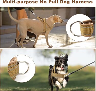 Шлейка для собак, анти-тяга, світловідбиваюча, для середніх та великих собак, регульована, м'яка, дихаюча, для прогулянок та бігу (L) Стиль1-L