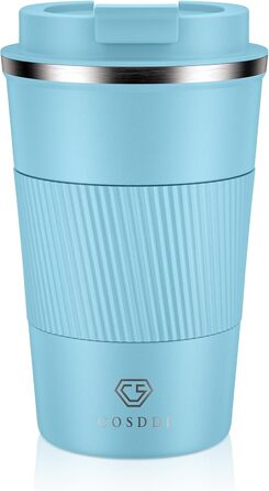 Термокружка CS COSDDI з нержавіючої сталі, 380 мл, з кришкою, для кави, води та чаю, подвійні стінки, ізольована, для подорожей та автомобіля