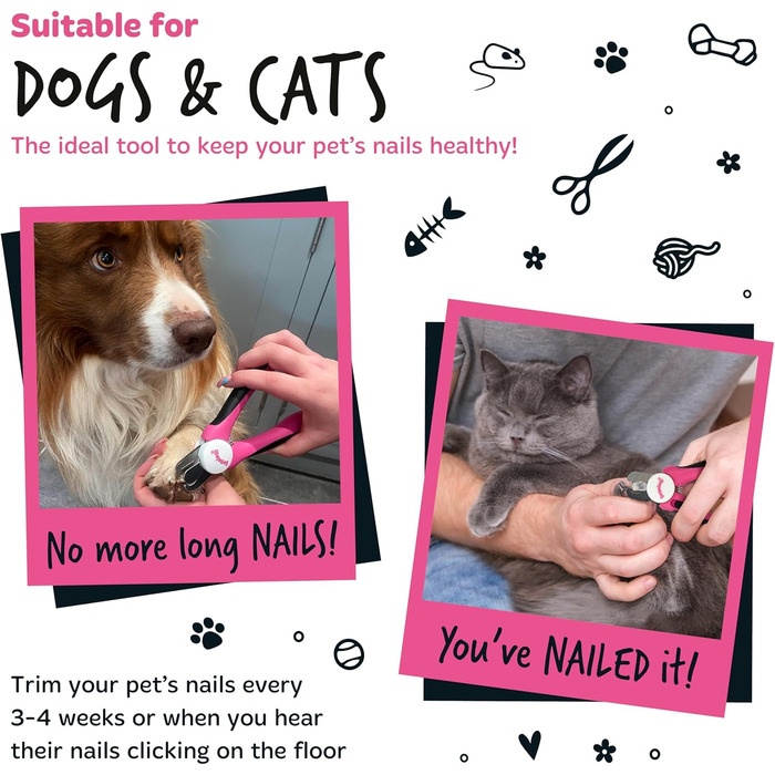 Триммер для собак та котів Bugalugs з захистом та пилочкою. Підходить для собак, котів, цуценят та кошенят. Розмір S-M