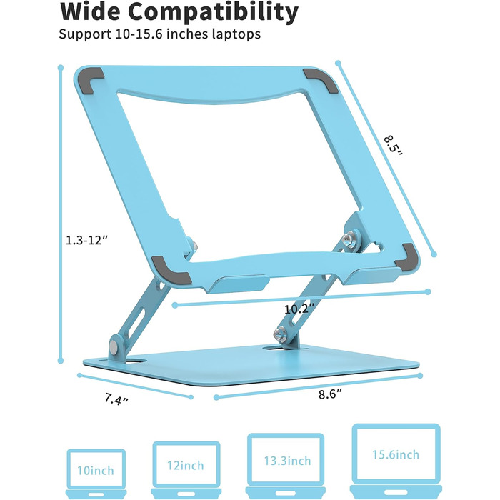 Soundance Adjustable Laptop Stand - Portable Ergonomic Laptop Riser for 10.6