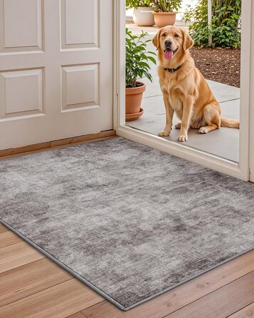 Килимок для дому COLOR&GEOMETRY 60x90 см з неслизьким покриттям TPE, сірий. Можливість прання.