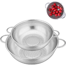 Набір сит для кухні з ручками, нержавіюча сталь, 2 шт. (19 та 22 см)