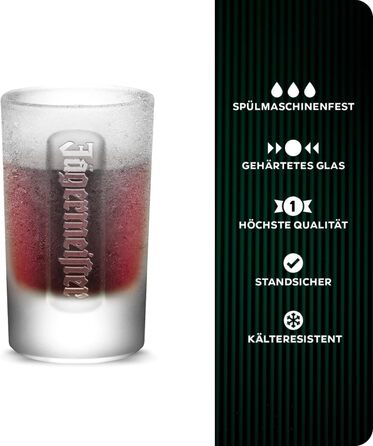 Набір шотових склянок Jägermeister 6 шт, 4cl (2cl мірна шкала) - Оригінальні склянки для шнапсу та лікеру, стійкі до посудомийної машини