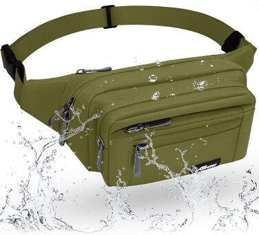 Гірчатка на пояс для жінок та чоловіків, водовідштовхуюча, з тримачем для пляшки, універсальна, для піших прогулянок, прогулянок з собакою, активного відпочинку (зелена)