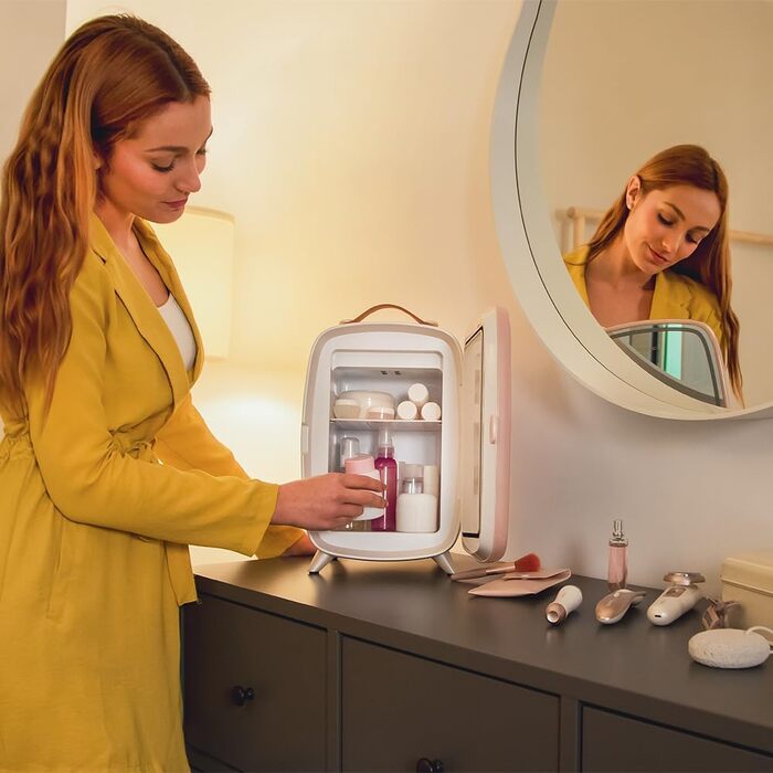 Міні-холодильник Cecotec Bamba CoolingBeauty 6000 з дзеркалом, 6л, білий (рожевий)