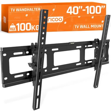 Настінне кріплення для телевізора RICOO R07 40-100 дюймів, до 100 кг, VESA 200x200 - 600x400, похиле