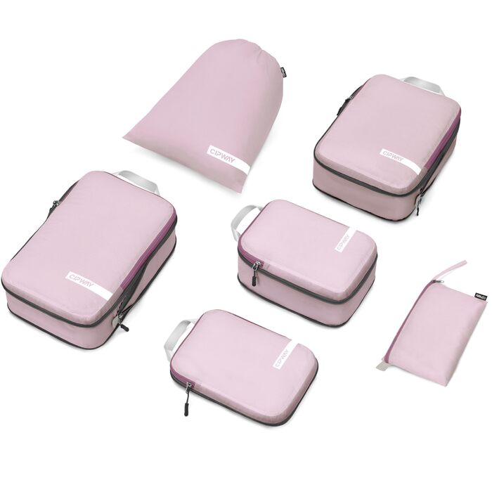 Набір кубиків-органайзерів для подорожей Cipway Kompressions, 6 шт. (білий, Mauve Pink)