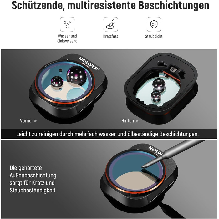 Набір фільтрів ND та CPL NEEWER для DJI Mini 4 Pro: 6 шт. (ND8, ND16, ND32, ND64, ND128, CPL) з ультратонким рамкою