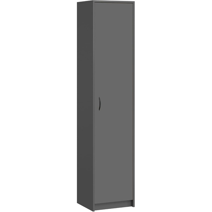 Bookshelf Wardrobe Shelf White 40cm wide 180cm high Cabinet Organizer Multi-purpose Cabinet with 4 adjustable shelves Filing cabinet Shelf Wall narrow Wood for bedroom hallway basement office (Anthracite)