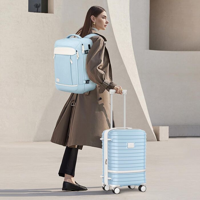 Набір ручної поклажі Joyway, розширювана валіза з TSA-замком (світло-блакитний)