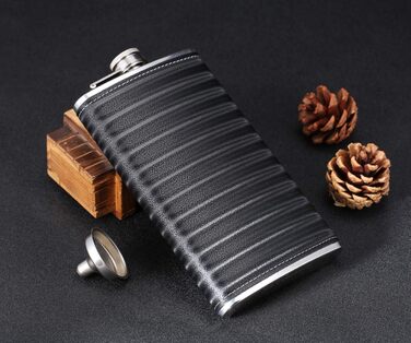 Фляга з імітацією крокодилячої шкіри, нержавіюча сталь, 510 мл, для віскі та лікеру, обгорнута PU-шкірою, TANEAXON