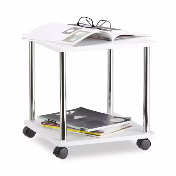 Relaxdays Rolling Bedside Table with 2 Tiers