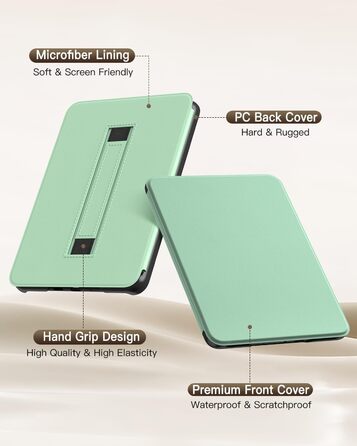 Чохол MoKo для Kindle Paperwhite 12-го покоління (2024) та Kindle Colorsoft Signature Edition (2024), зелений, з авто-ввімкненням/вимиканням та зручною петлею для руки