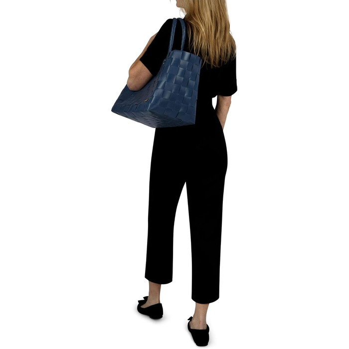 Normani woven/shopping basket - includes sewn-in inner pocket for keys, phone etc. - large shopper with 20 liter volume, color (Blue Shadow)