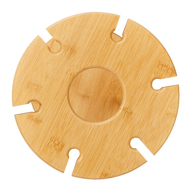 Relaxdays Bamboo Wine Glass Holder for 6 Glasses