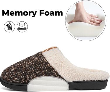 Тапочки зимові Mishansha для чоловіків та жінок, утеплені, з пам'яттю, з плюшу, білі (40/41 EU, Кофе)