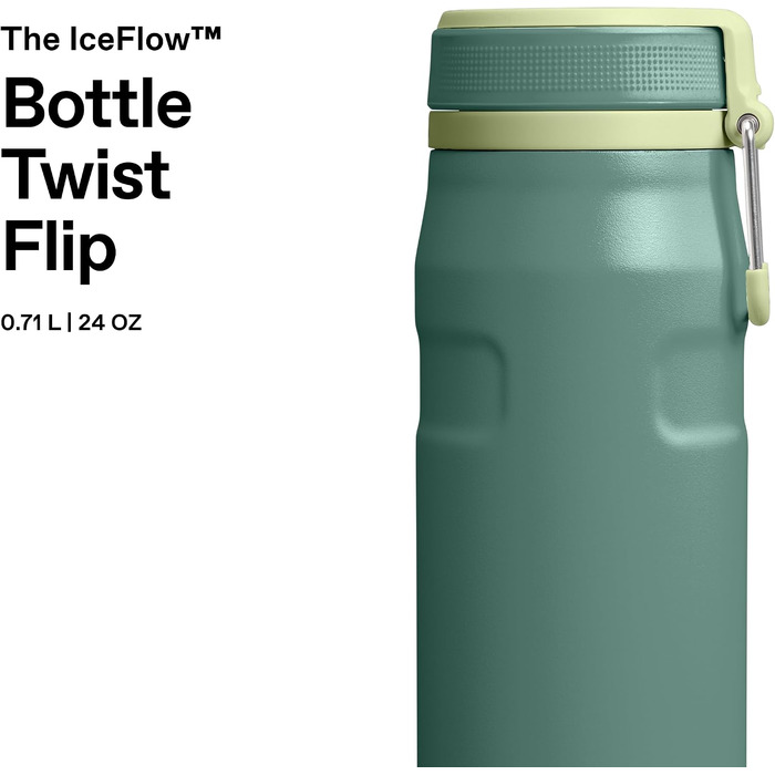 Термопляшка Stanley IceFlow Bottle Twist Flip 0.47L — герметична, зі стійким покриттям, колір Shale