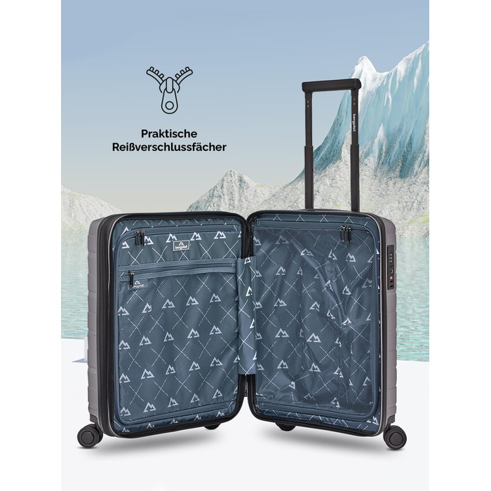 Чемодан середнього розміру з жорстким корпусом | Розкладний валіза-тележка 45 x 27 x 66 см з високоякісного поліпропілену | Унісекс, вага 3,7 кг | Подвійні колеса & TSA-замок (для подорожей) | Відсік для ноутбука (55 см)