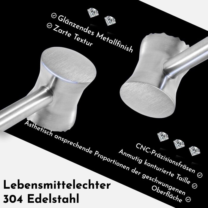 Ніж для відбивання м'яса Fleischklopfer з нержавіючої сталі, подвійний, для стейків, курки, свинини та яловичини, кухонний інструмент з 5-річною гарантією