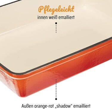 Форма для запікання GSW Orange Shadow, чавун, 28,5x20 см, помаранчева/кремова