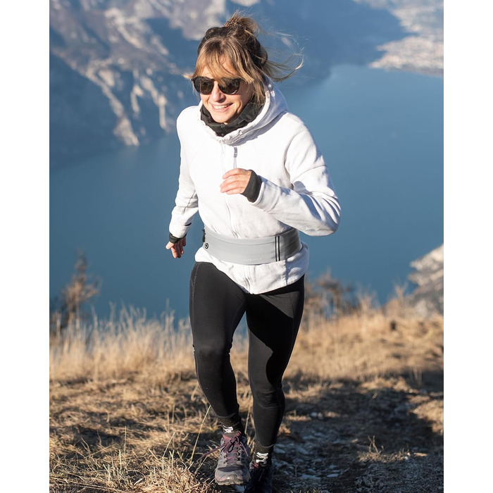 Водостійкий пояс для телефону Waterfly - спортивний пояс-сумочка для бігу, джогінгу, фітнесу (світло-сірий)