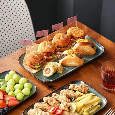 Набір тарілок Vancasso Stern (3 шт.) з кераміки: тарілки для їжі, десерту, випічки та сніданку, зелені