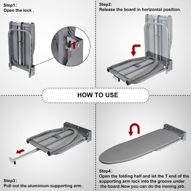 Настільна гладильна дошка Duwee, компактна, розкладна, 32x93 см, без підставки для праски