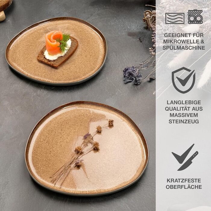 Набір кавових чашок Moritz & Moritz ORGANIC 6 шт. - керамічні чашки з унікальним градієнтом кольору, придатні для миття в посудомийній машині