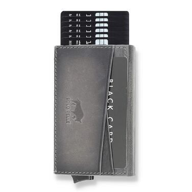 Кластинка Solo Pelle з RFID захистом до 11 карт: гаманець-портмоне з натуральної шкіри, сірий камінь