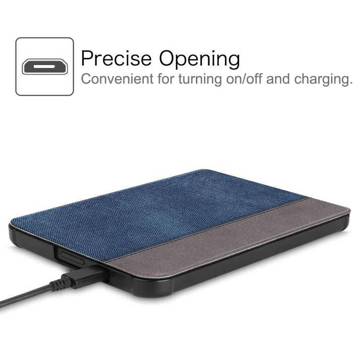 Чохол Fintie для Tolino Shine 3 / Kobo Clara HD (2018) - ультратонкий, з магнітним закриттям, джинсова текстура, синій