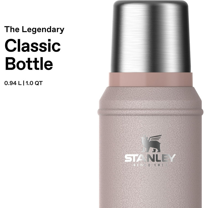 Термос STANLEY 1913 Classic Legendary 1л, герметичний, сталевий (колір: рожевий кварц)